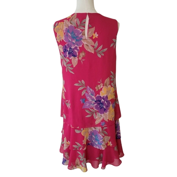 Lauren by Ralph Lauren Pink Sleeveless Floral Dress Size 10 - Picture 5 of 6